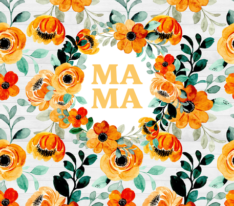 Orange Flower - "Mama - White & Orange 20 Oz Sublimation Transfer