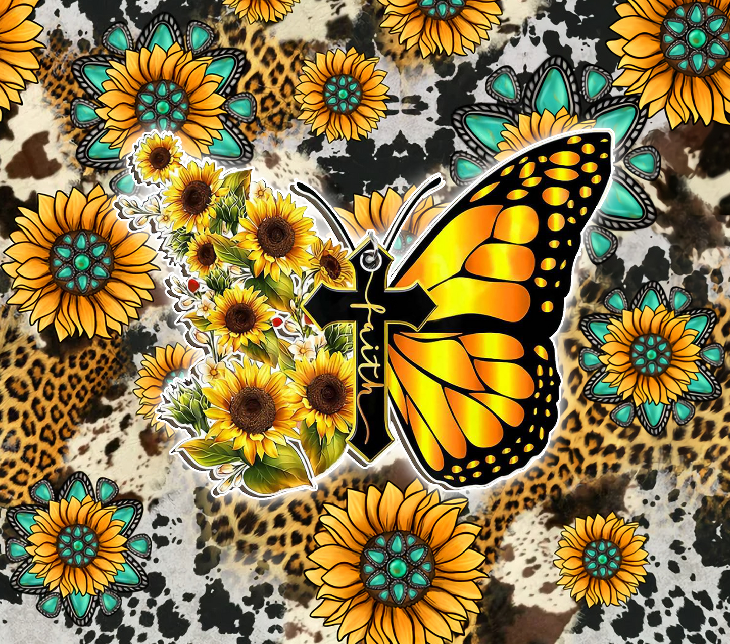Sunflower Butterfly - 20 Oz Sublimation Transfer