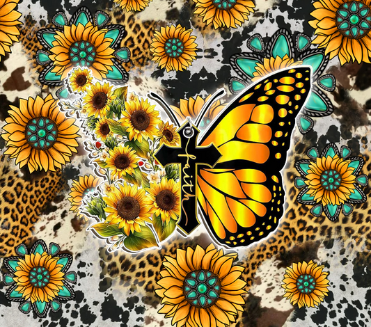 Faith Floral Butterfly - 20 Oz Sublimation Transfer