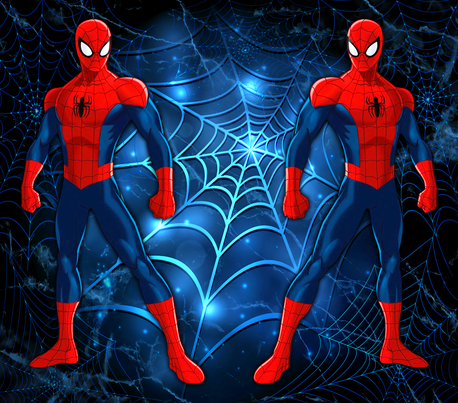 Boys Superhero - Blue w/ Web in Background - 20 Oz Sublimation Transfer