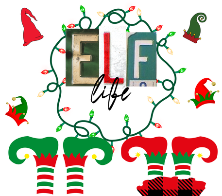 Multicolored Christmas Elves - "Elf Life" - White - 20 Oz Sublimation Transfer