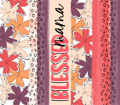 "Blessed Mama" - Multicolored Flowers/Background - 20 Oz Sublimation Transfer
