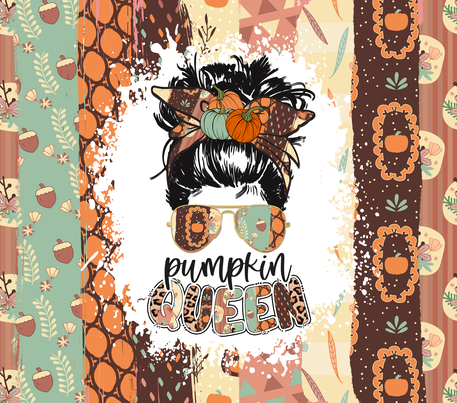 Autumn Themed "Pumpkin Queen" 20 Oz Sublimation Transfer