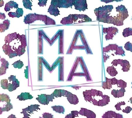 "Mama" - Watercolor Theme w/ White Background - 20 Oz Sublimation Transfer