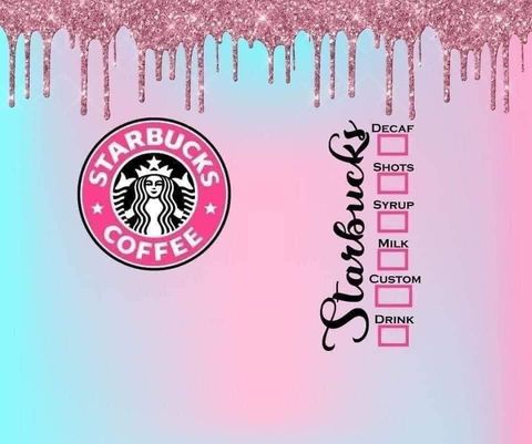 Coffee Mermaid Lady - Pink & Blue - 20 Oz Sublimation Transfer