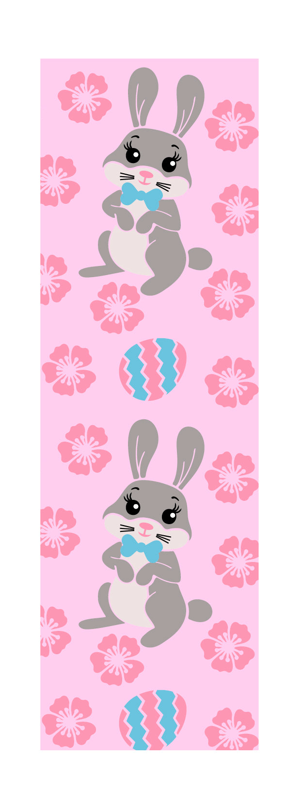 Easter Bunny and Pink Flowers - Permanent Vinyl Pen Wrap