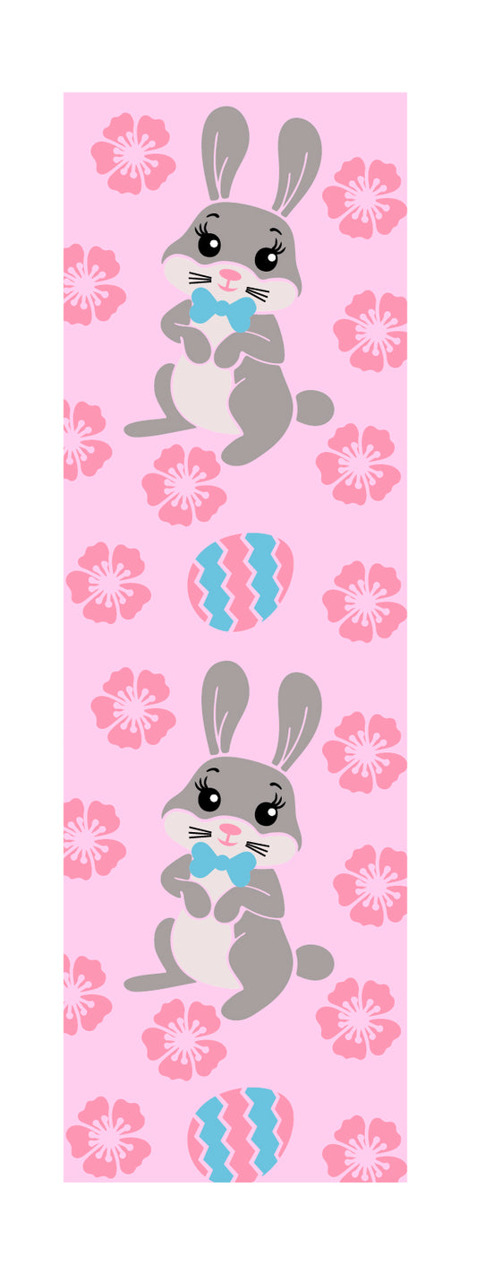 Easter Bunny and Pink Flowers - Permanent Vinyl Pen Wrap