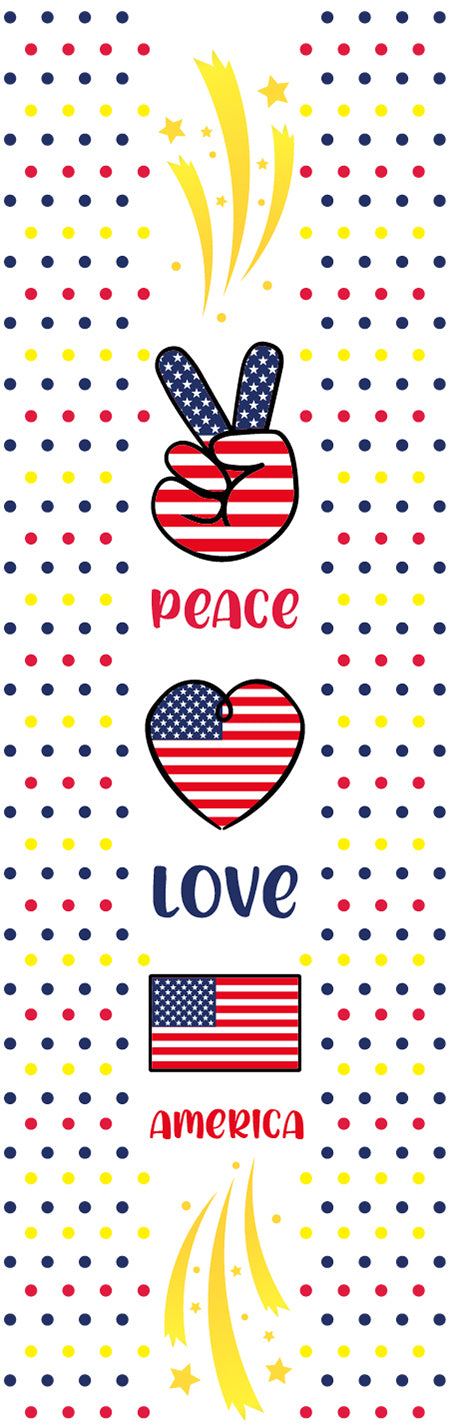 Fourth Of July Peace Love America - Permanent Vinyl Pen Wrap