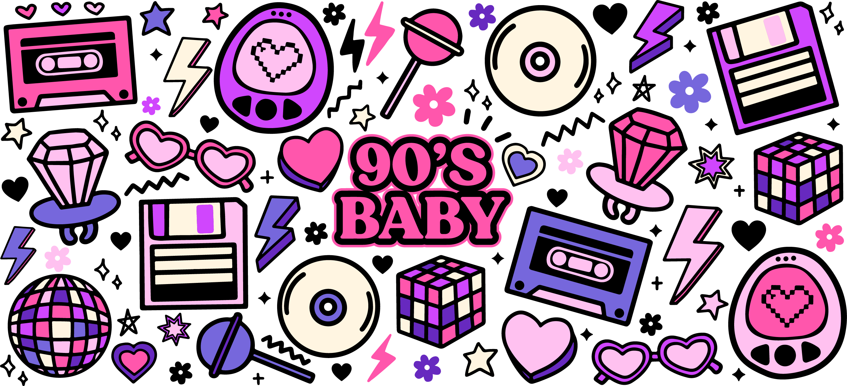 90's Baby - 16 oz Libby UV DTF Wrap – Southern Gem Creations