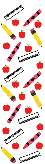 School Teacher Pencil Crayon Ruler Wrap - Permanent Vinyl Pen Wrap