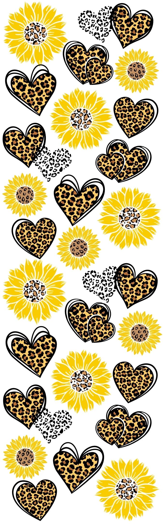 Cheetah Sunflower Heart Permanent Vinyl Pen Wrap