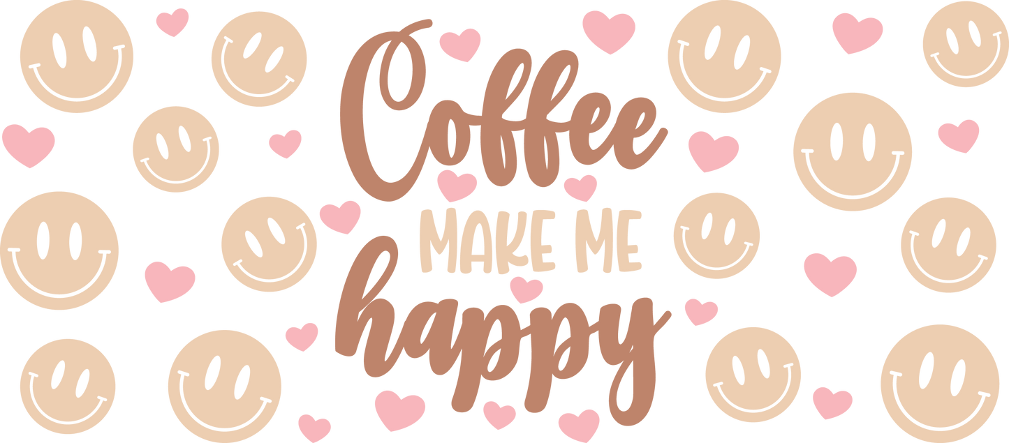 Coffee Makes Me Happy - 16 oz Libby Beer Glass Wrap