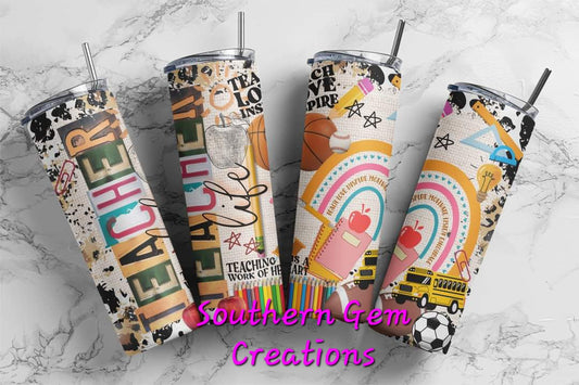 Leopard Teacher Life - 20 oz Sublimation Tumbler