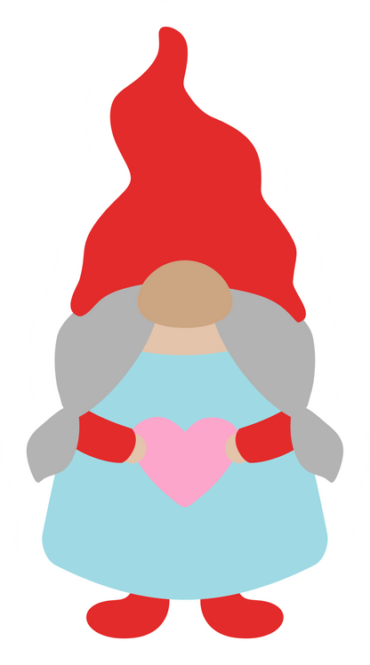 Gnomes, Banquets, Handmade With Love Valentines Stickers - Waterproof Sticker Sheet