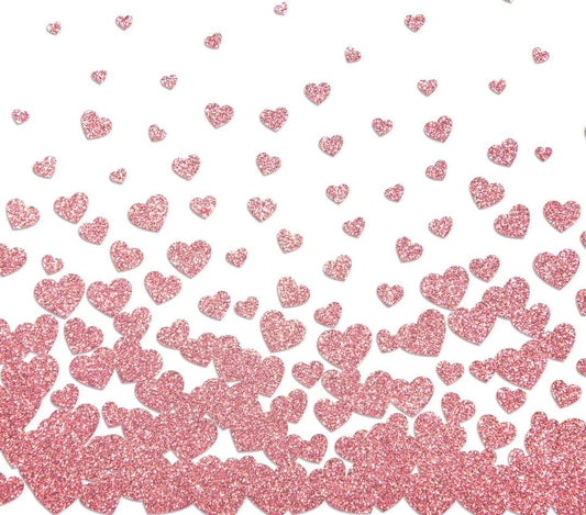 Valentine's Theme - Flying Pink Diamond Hearts w/ White Background - 20 Oz Sublimation Transfer