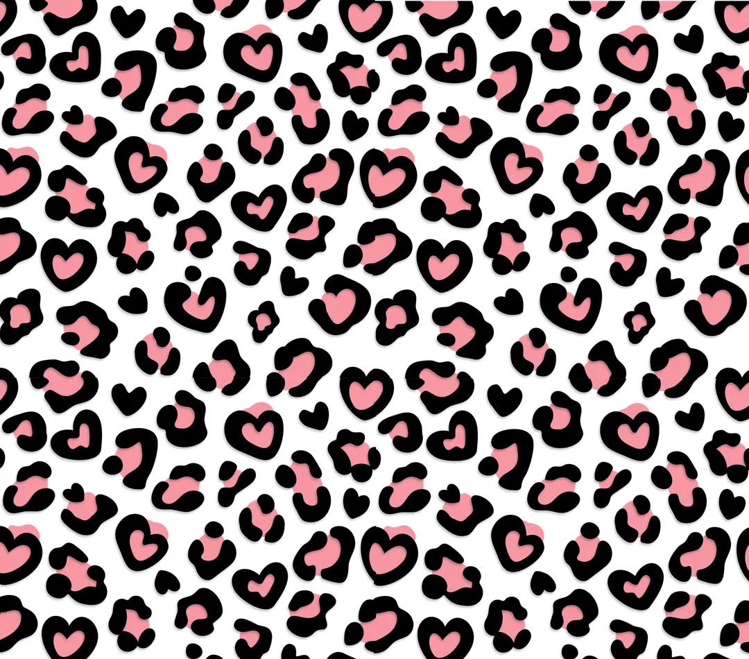 Pink Cheetah Print w/ White Background - 20 Oz Sublimation Transfer