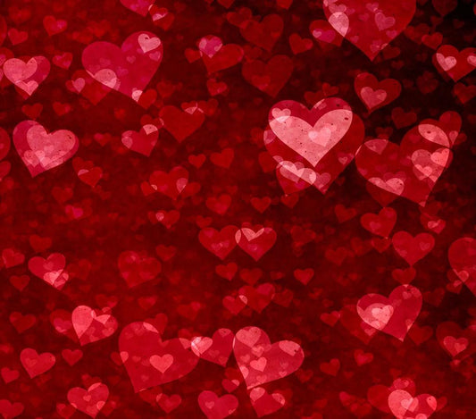 Valentine's Theme - Red w/ Multi-Sized Hearts - 20 Oz Sublimation Transfer