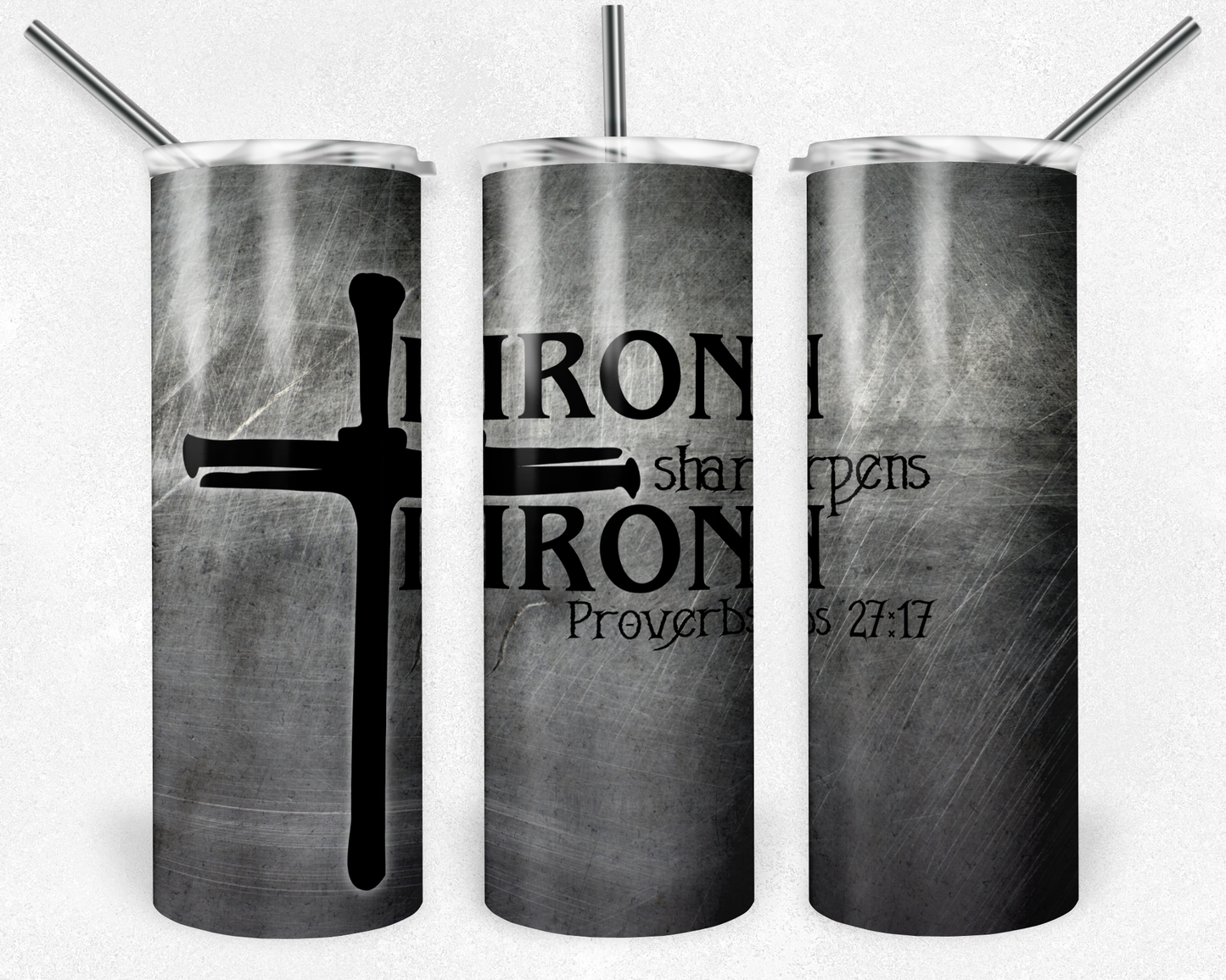 Proverbs 27:17 - Finished Sublimation 20 oz tumbler