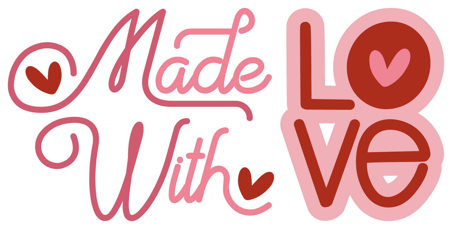 Made With Love Valentines - Waterproof Sticker Sheet