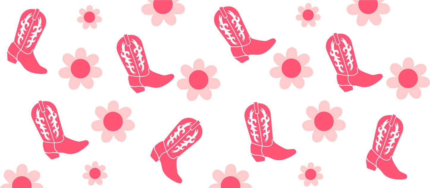 Pink Cowgirl Boots - 16 oz Libby Vinyl Wrap