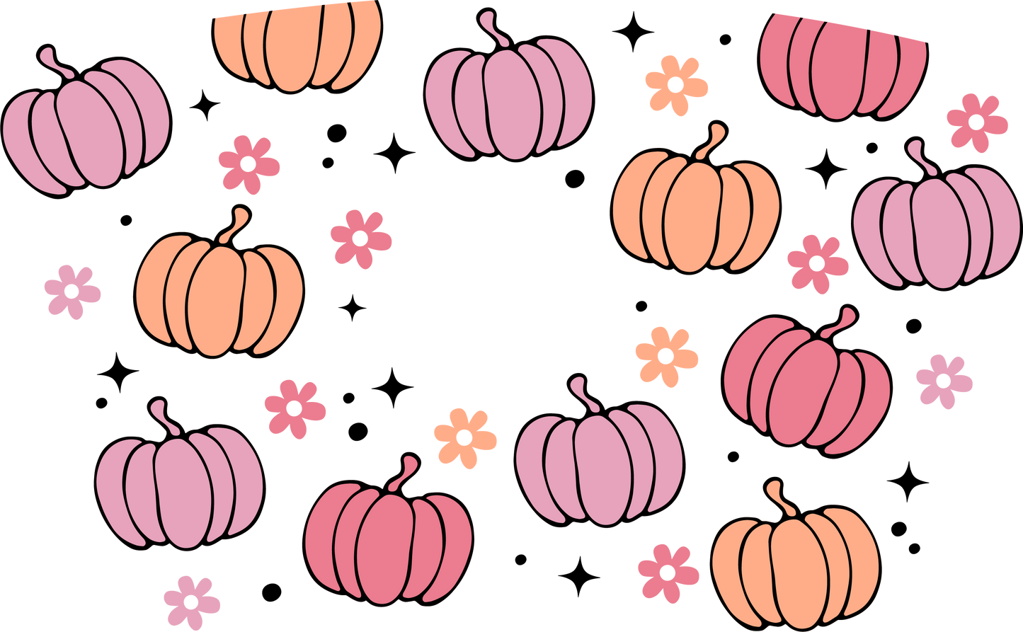 Halloween Pumpkin Pastel - HOLE 24 Oz cold cup UV DTF Wrap