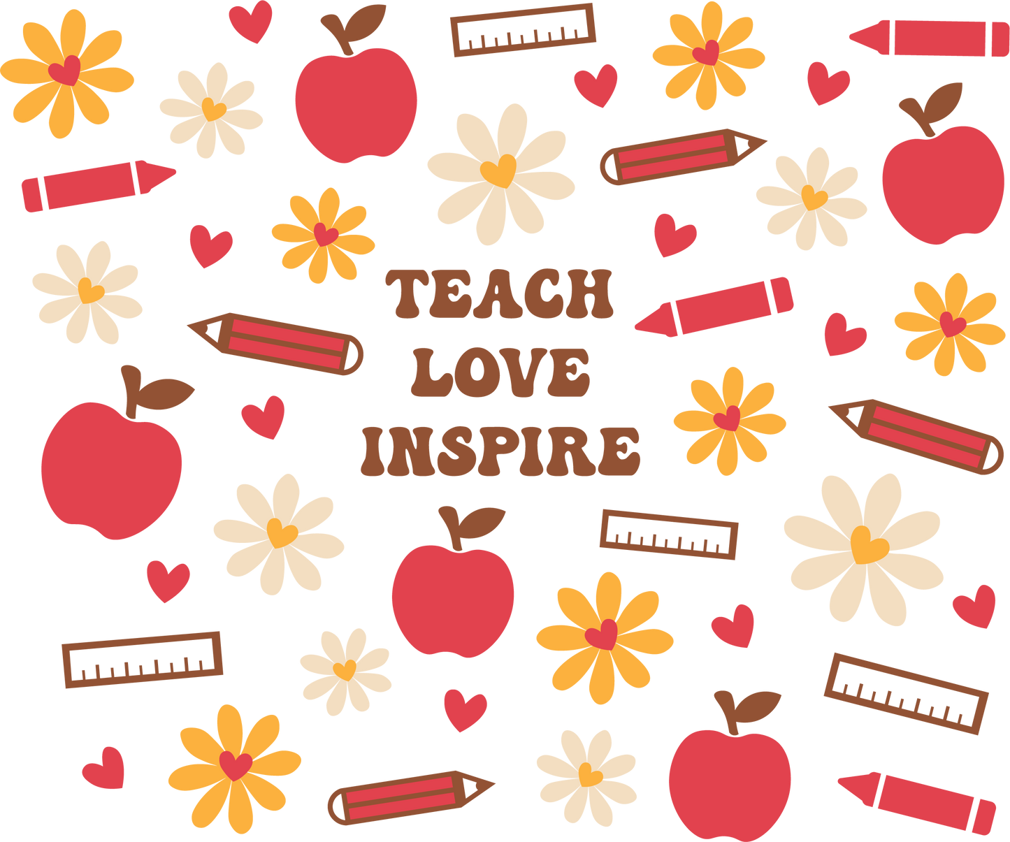 School Teach Love Inspire - 16 oz Skinny Tumbler Strata Wrap