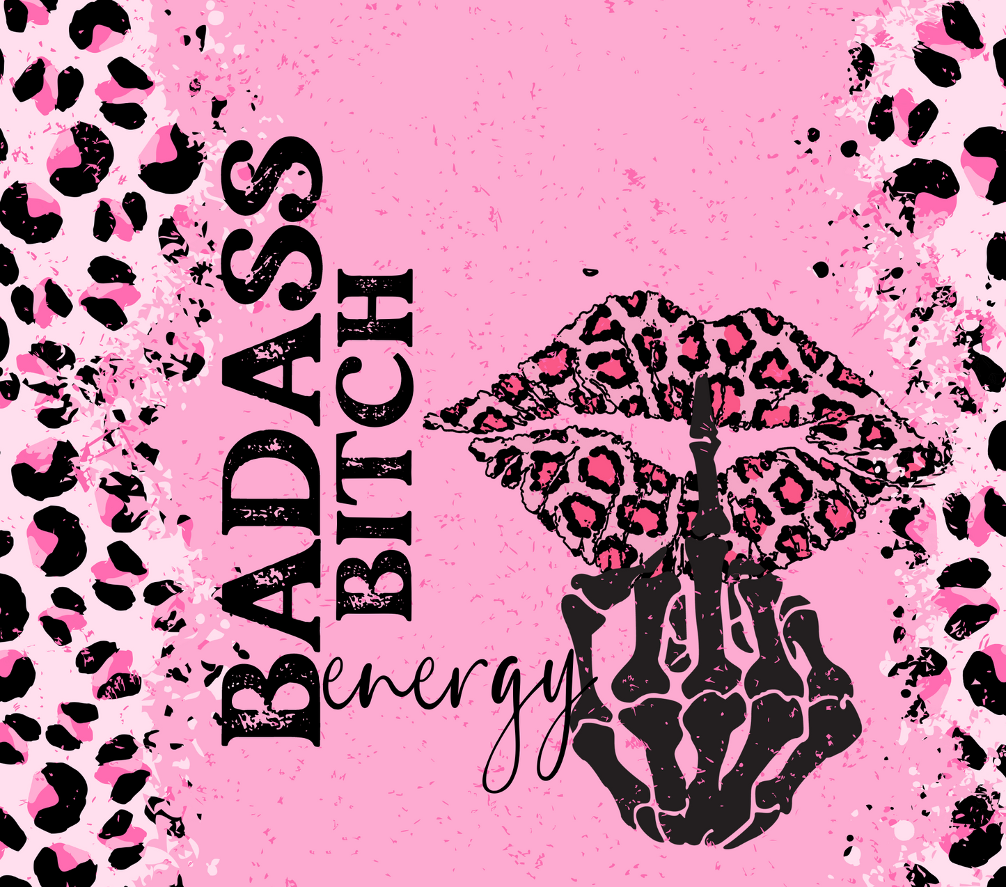 Bad Girl Pink Cheetah Lips - 20 Oz Sublimation Skinny Transfer