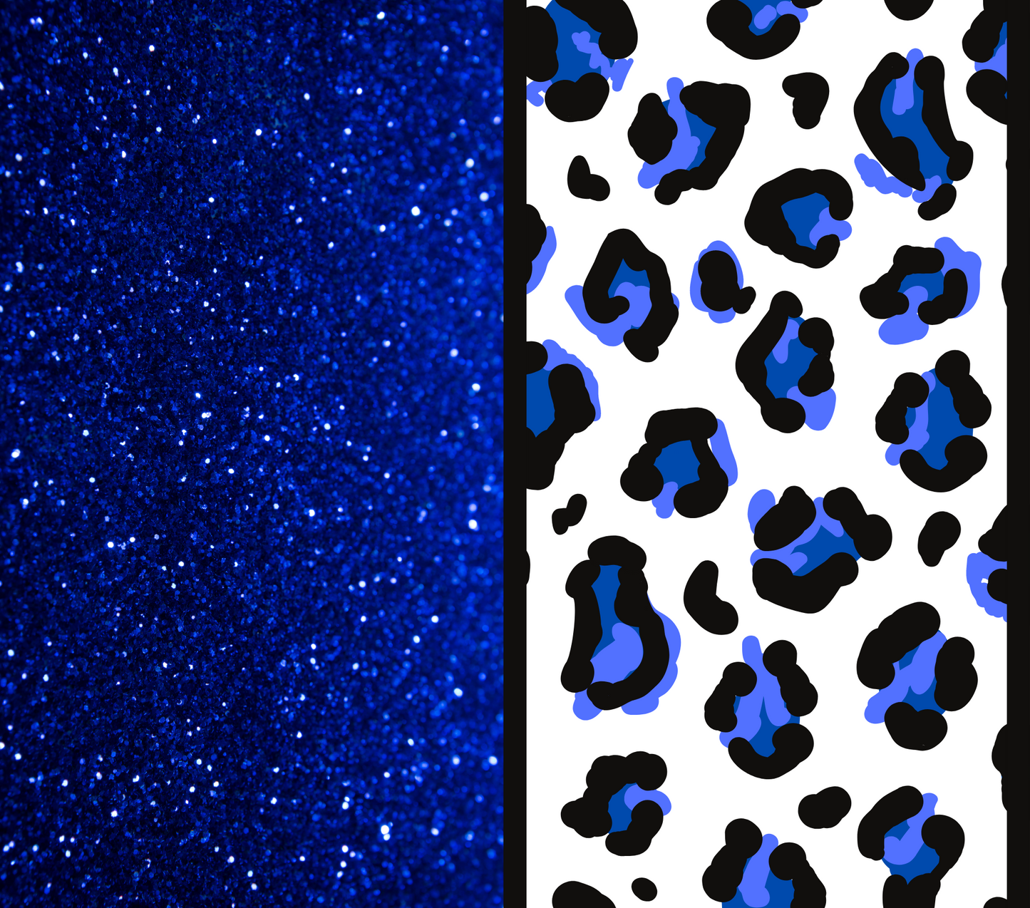 Blue Leopard / Glitter Print - 20 Oz Sublimation Transfer