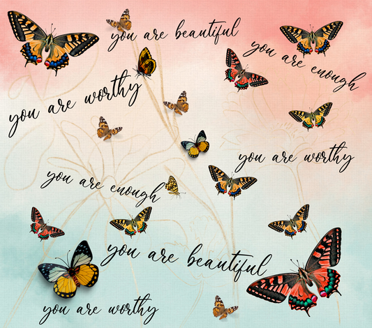 Butterfly Affirmations - 20 Oz Sublimation Transfer