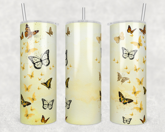 Yellow Butterfly - Sublimation 20 oz tumbler