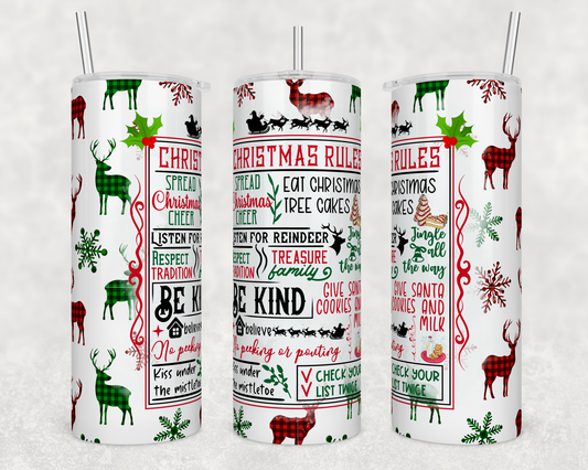 Christmas Rules  - Sublimation 20 oz tumbler