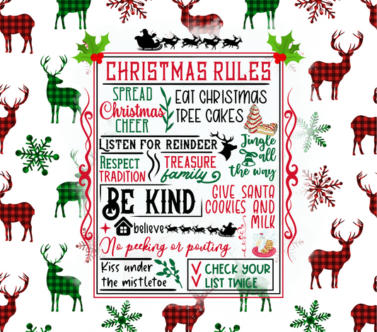 Christmas Rules - 20 Oz Sublimation Transfer