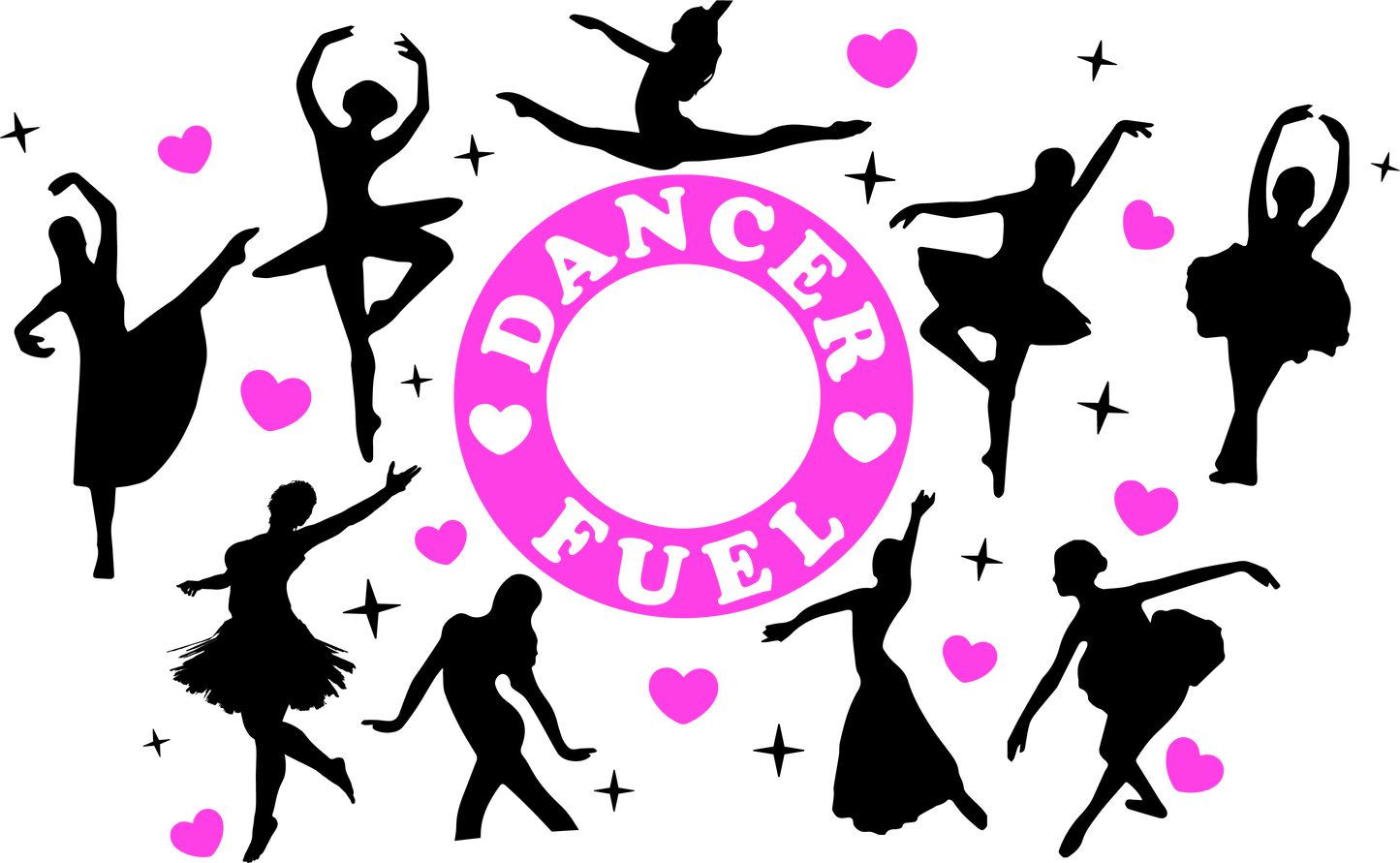 Dancer Fuel With Hearts HOLE - 24 Oz Cold Cup UV DTF Wrap