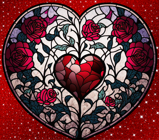 Stained Glass Hearts - 20 Oz Sublimation Transfer
