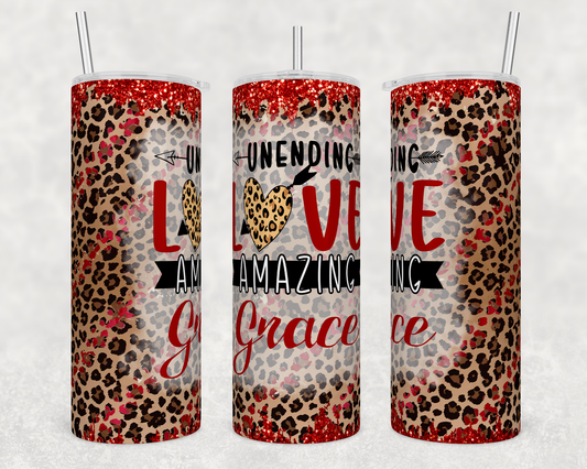 Leopard Unending Love Amazing Grace - Sublimation 20 oz tumbler