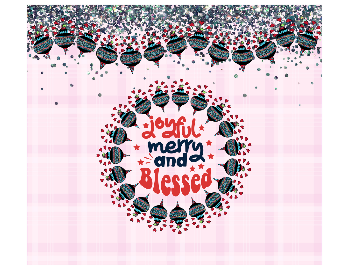 Joyful Merry And Blessed Christmas  - 20 Oz Sublimation Transfer