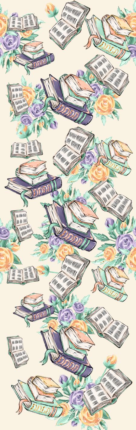 Cream Floral Librarian Wrap - Permanent Vinyl Pen Wrap