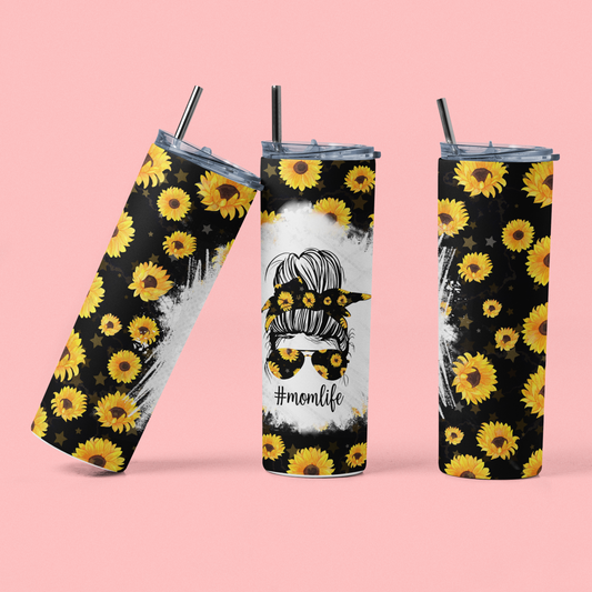 Sunflower Mom Life 20 OZ Double Wall insulated tumbler