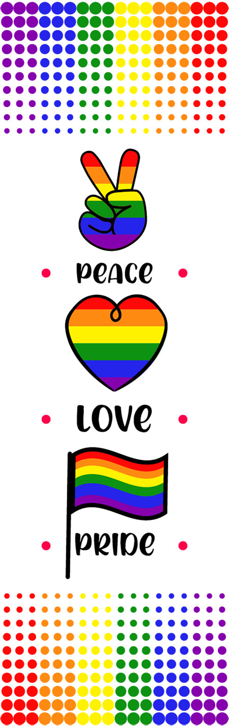 Rainbow Peace Love Pride Wrap - Permanent Vinyl Pen Wrap