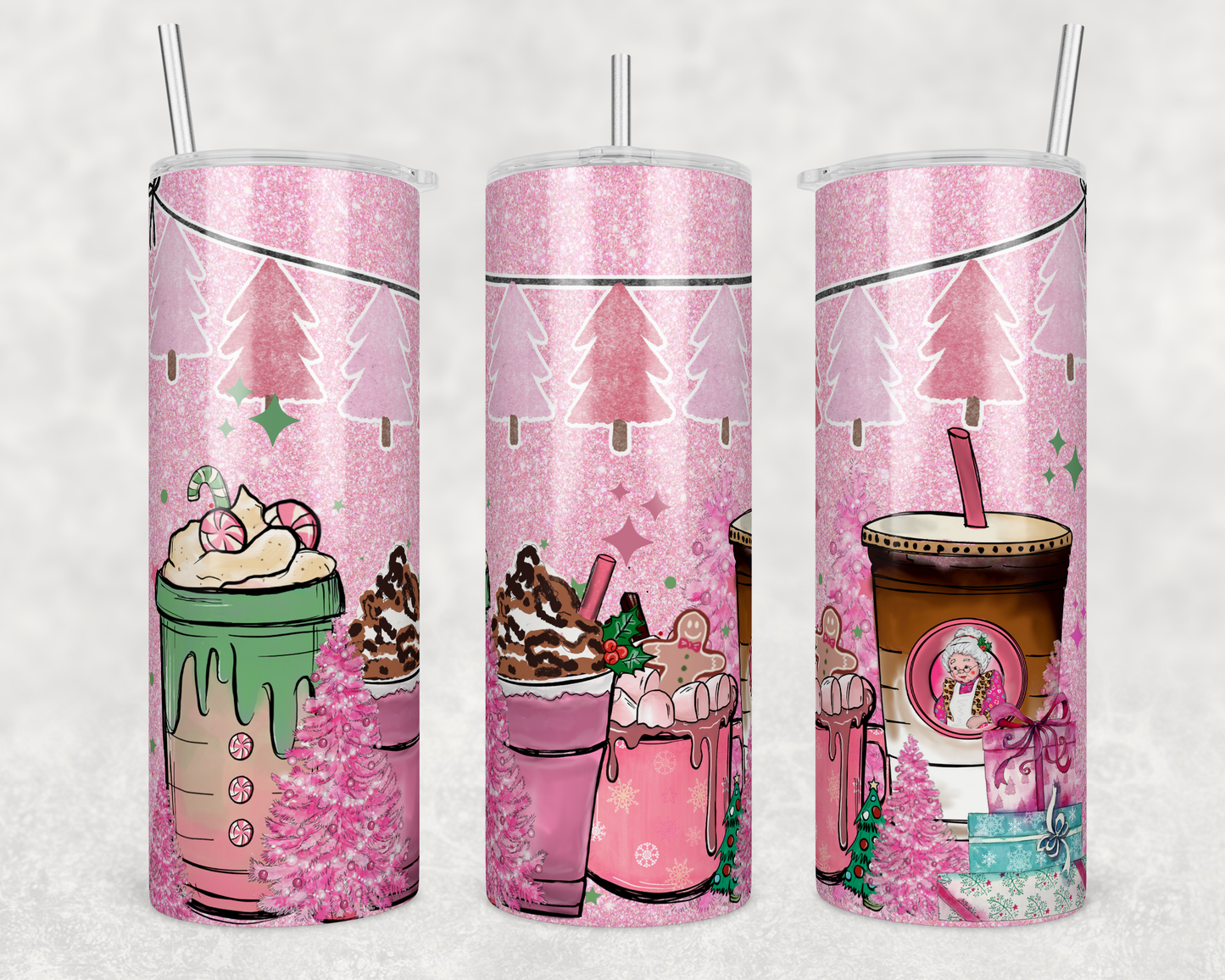 Christmas Pink Coffee - Sublimation 20 oz tumbler