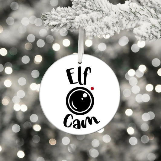 Elf Cam / White Acrylic Ornament UV DTF Decal