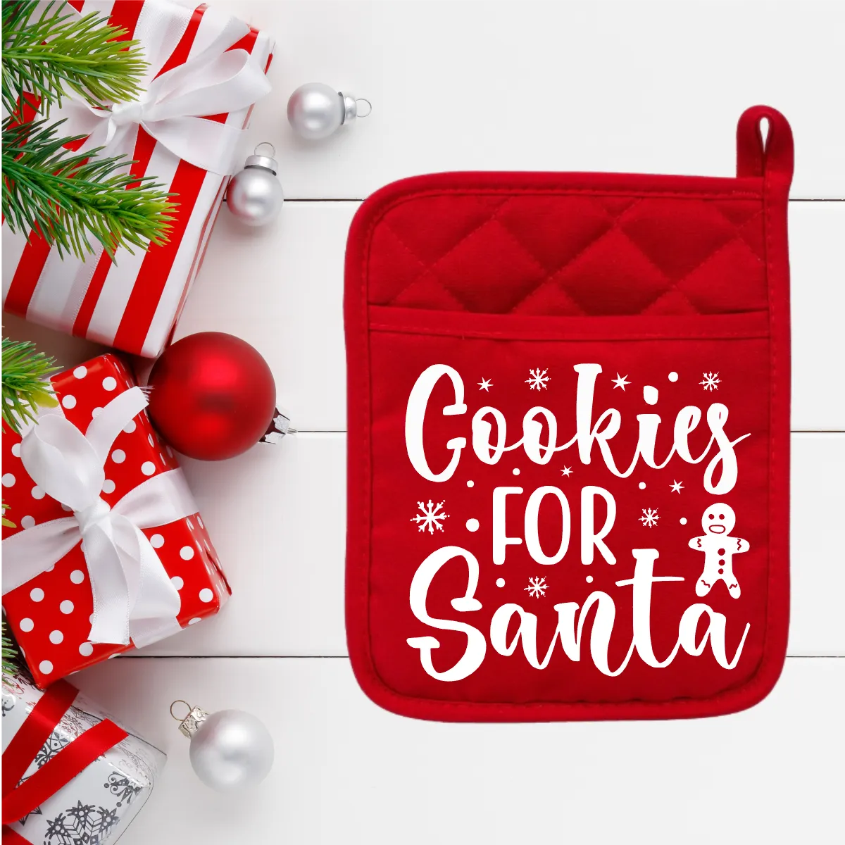 Christmas Gift Baking Potholder " cookies for Santa "