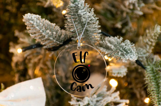 Elf Cam / Clear Acrylic Ornament UV DTF Decal