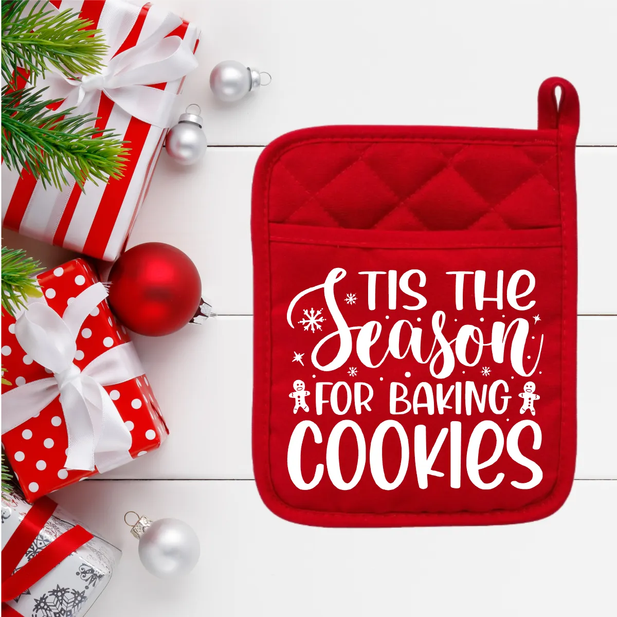 Christmas Gift Baking Potholder " Tis the season for baking cookies"
