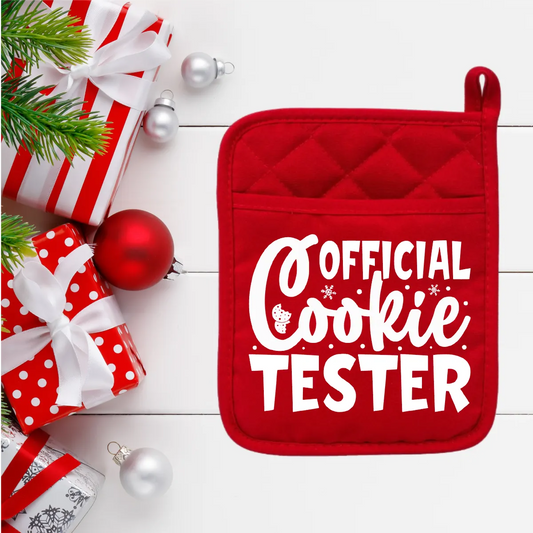 Christmas Gift Baking Potholder "Official Cookie Tester"