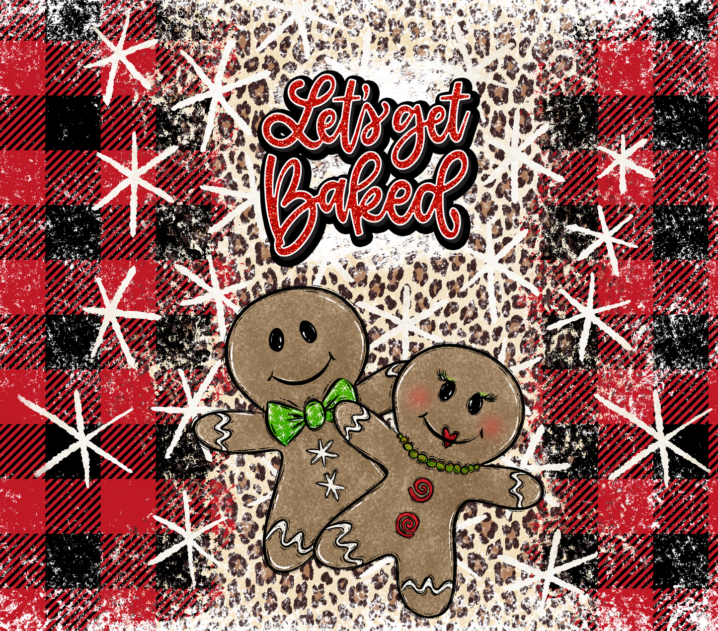 Let's Get Baked Gingerbread Cookies Christmas - 20 Oz Sublimation Transfer