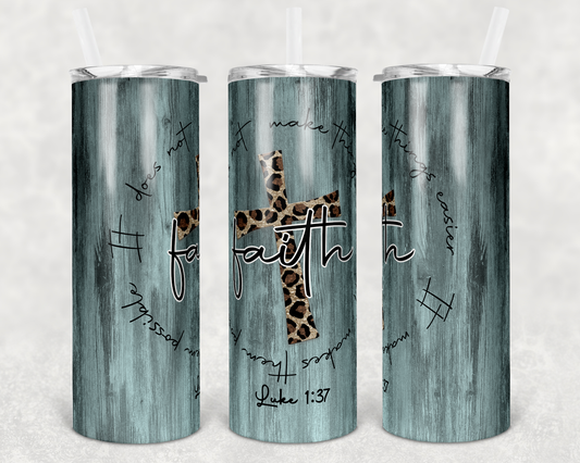 Wood Grain Cross - Sublimation 20 oz tumbler